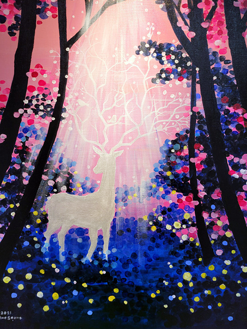 김채성, 「숲의 정령」, 60.6×72.7㎝, 2021.