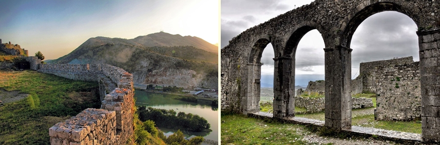 알바니아 북서부의 슈코더르 시 근처에 있는 스카다르 성과 그 일부. ‘Rozafa Castle’로도 불린다. 시설 건설을 목적으로 한 인신공희로도 잘 알려져 있다. 사진출처= en.wikipedia.org