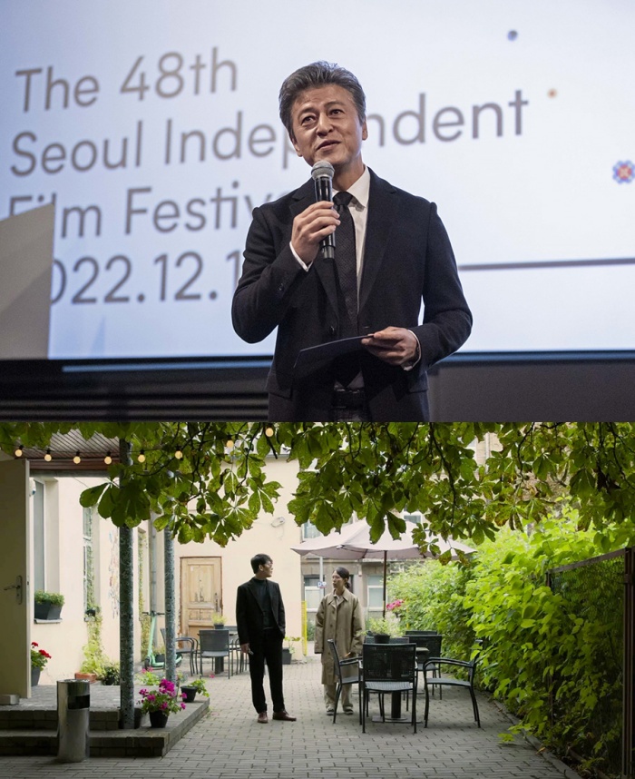 (위) 서울독립영화제 2022 개막식 사회를 맡은 배우 권해효. (아래) 개막작 「신생대의 삶」스틸컷. 사진 제공=서울독립영화제