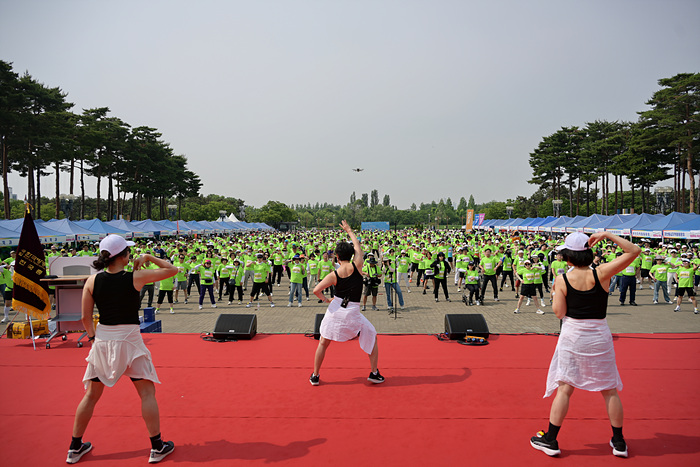 생활체육지도과 학생들의 건강체조